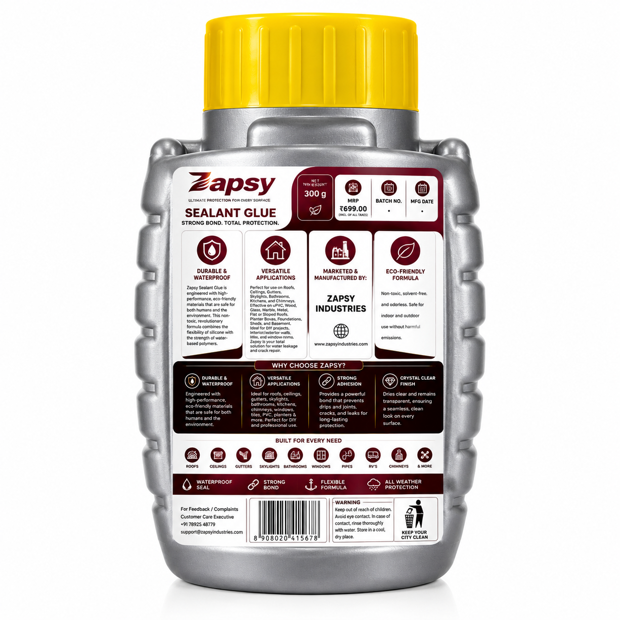 Transparent Waterproof Glue Buy one get one + Free brush, Quantity ( 300gm + 300gm )