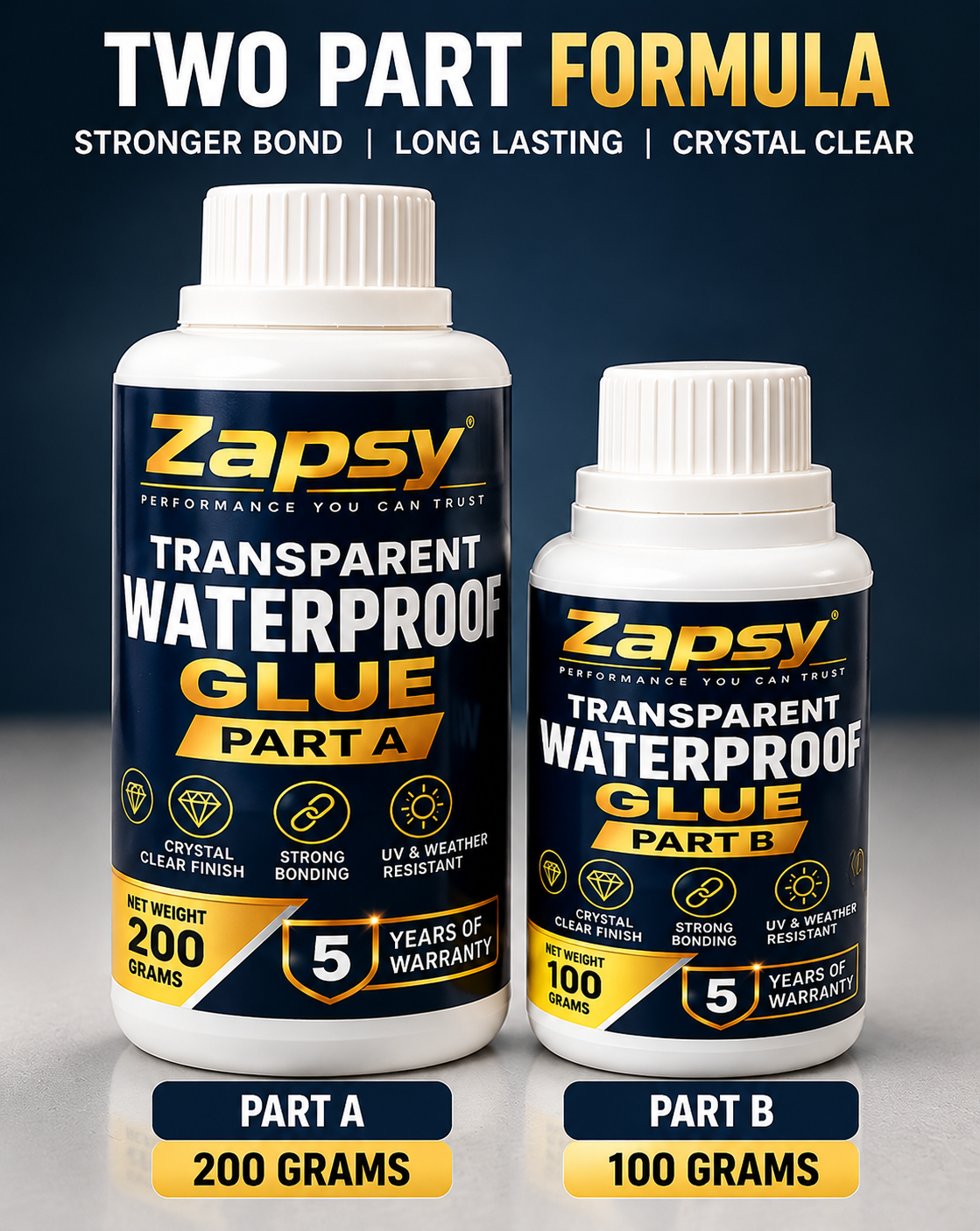 Zapsy transparent waterproof glue Buy one Get one combo Offer (300GM+300GM)