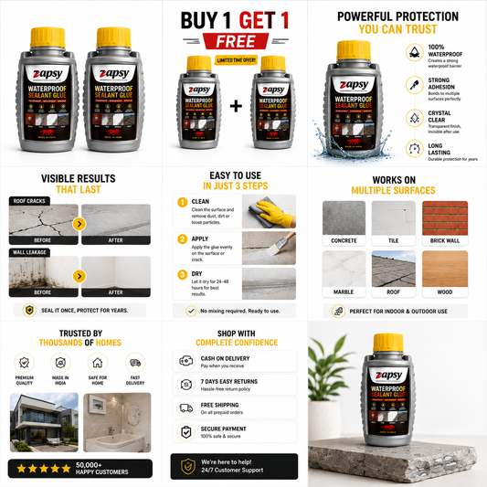 Transparent Waterproof Glue + Free brush quantity ( 300gm + 300gm )